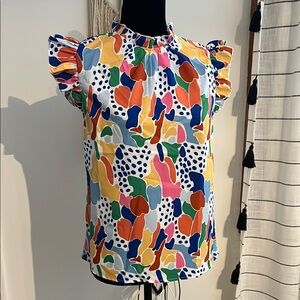 Colorful Abstract Print Women's Top